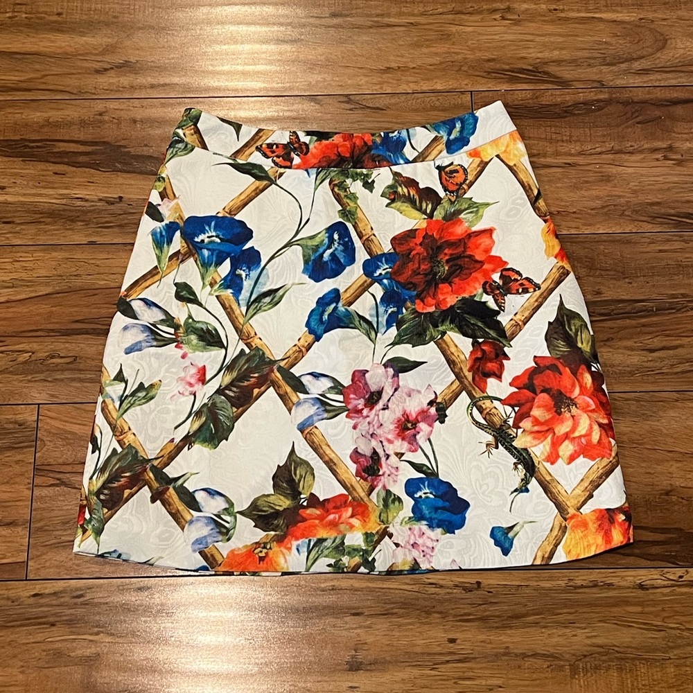 Women Colorful Flowers Pattern Skirt - Picture 3 of 3